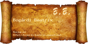 Bogárdi Beatrix névjegykártya