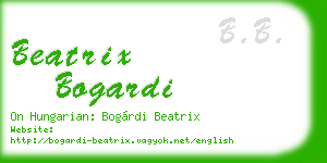 beatrix bogardi business card