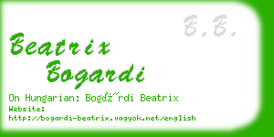 beatrix bogardi business card